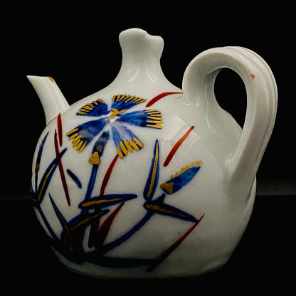 牧勇吉（Maki Yukichi）杰作 青花金彩蜻蛉花纹水注 掌心大小的洋酒用滴水器 #175