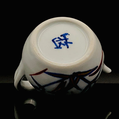 牧勇吉（Maki Yukichi）杰作 青花金彩蜻蛉花纹水注 掌心大小的洋酒用滴水器 #175