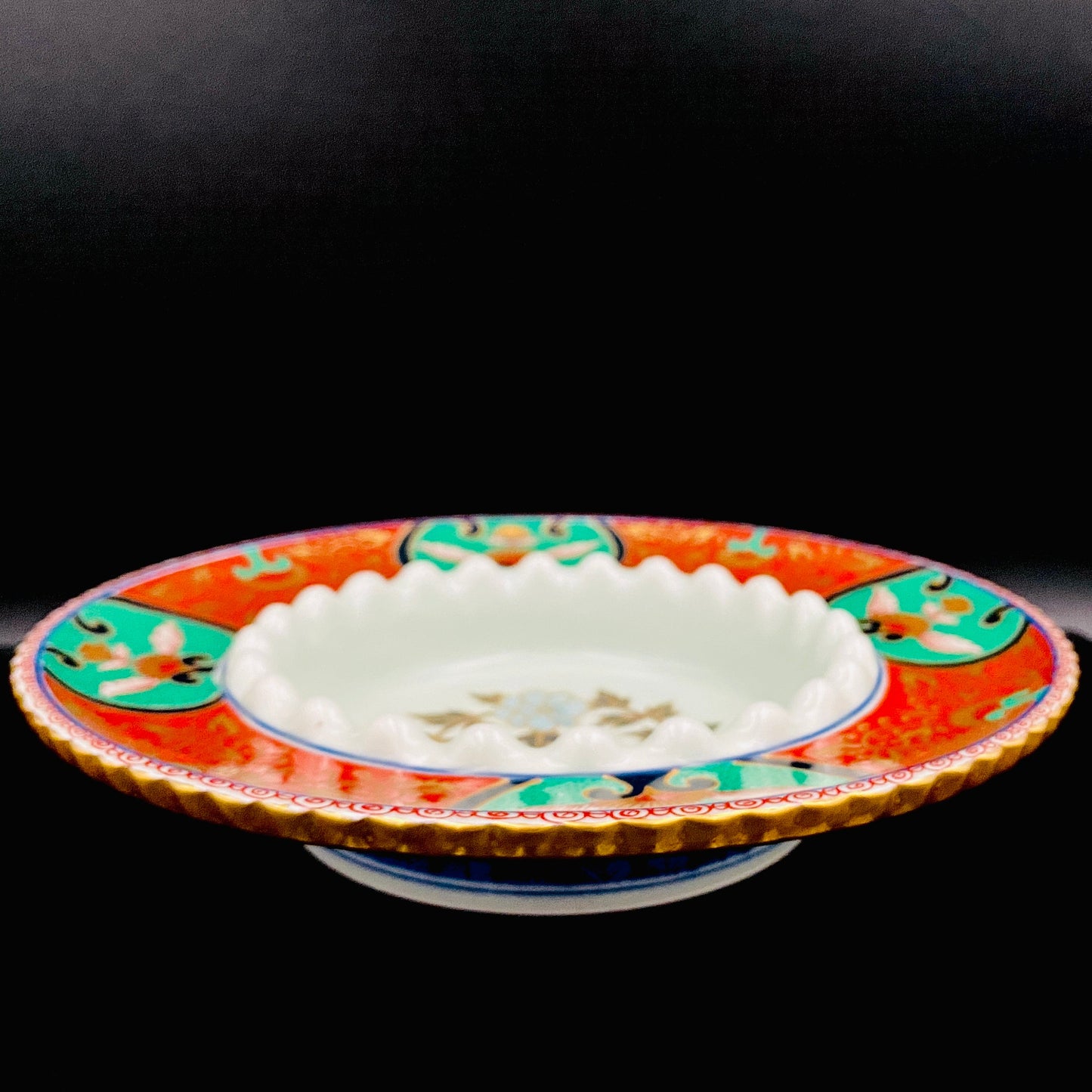 林九郎 作 金襴手染錦 大灰皿 古伊万里様式の再興 波佐見焼の至宝 #176