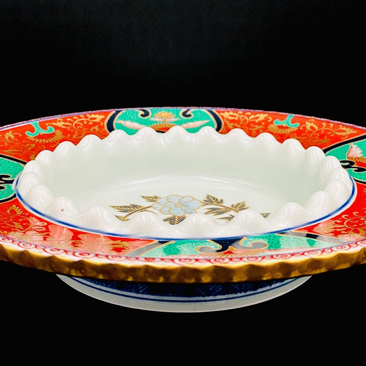 林九郎 作 金襴手染錦 大灰皿 古伊万里様式の再興 波佐見焼の至宝 #176