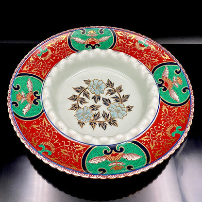 林九郎 作 金襴手染錦 大灰皿 古伊万里様式の再興 波佐見焼の至宝 #176