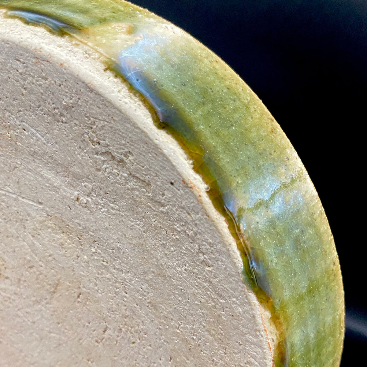 Houston (USA) | Member of the Kokugakai | Mashiko Potter and Pupil of Tatsuzo Shimaoka | Ken Matsuzaki | Plate with Swirl Pattern in Green and Blue Glazes | Dish for Snacks #477