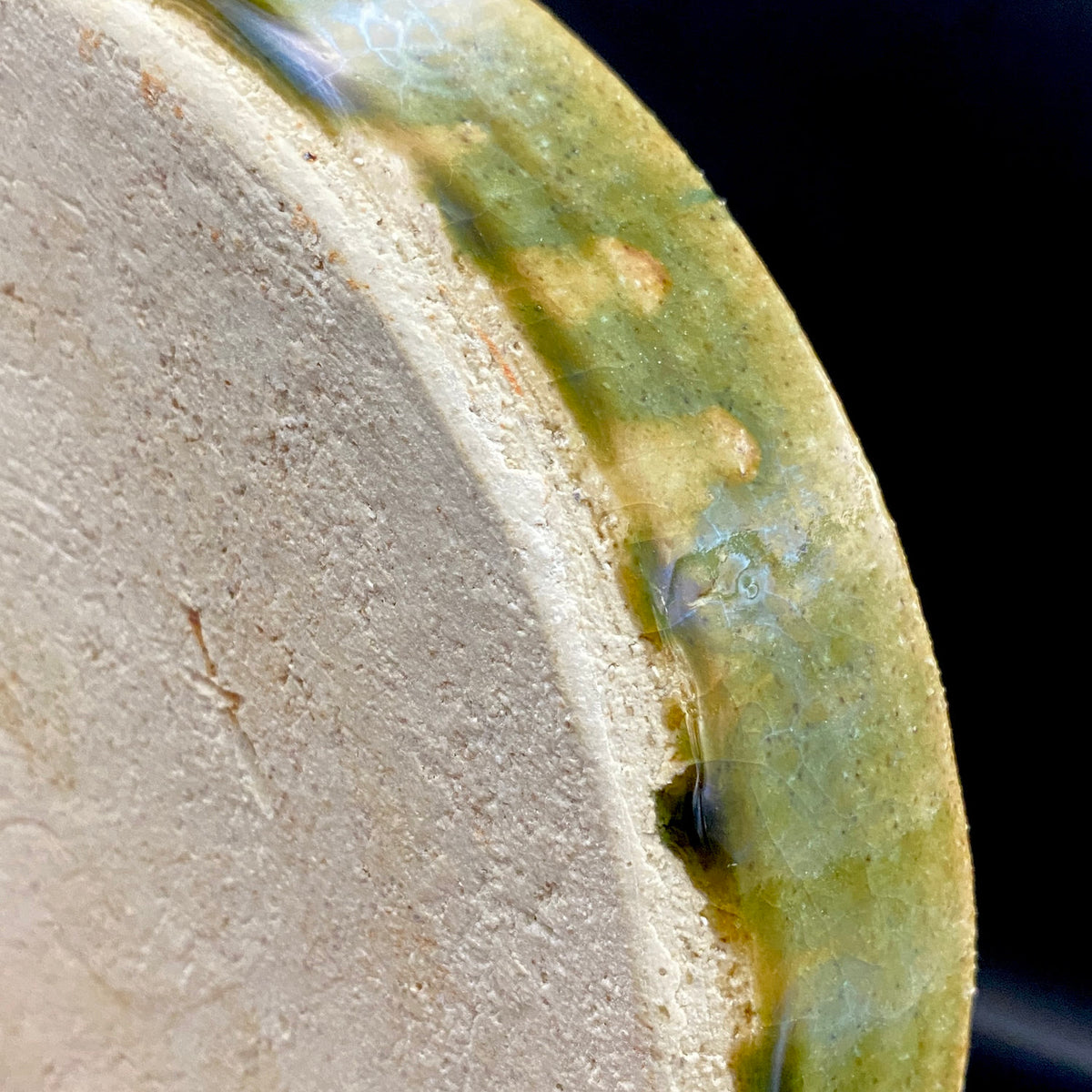 Houston (USA) | Member of the Kokugakai | Mashiko Potter and Pupil of Tatsuzo Shimaoka | Ken Matsuzaki | Plate with Swirl Pattern in Green and Blue Glazes | Dish for Snacks #477