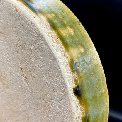 Houston (USA) | Member of the Kokugakai | Mashiko Potter and Pupil of Tatsuzo Shimaoka | Ken Matsuzaki | Plate with Swirl Pattern in Green and Blue Glazes | Dish for Snacks #477