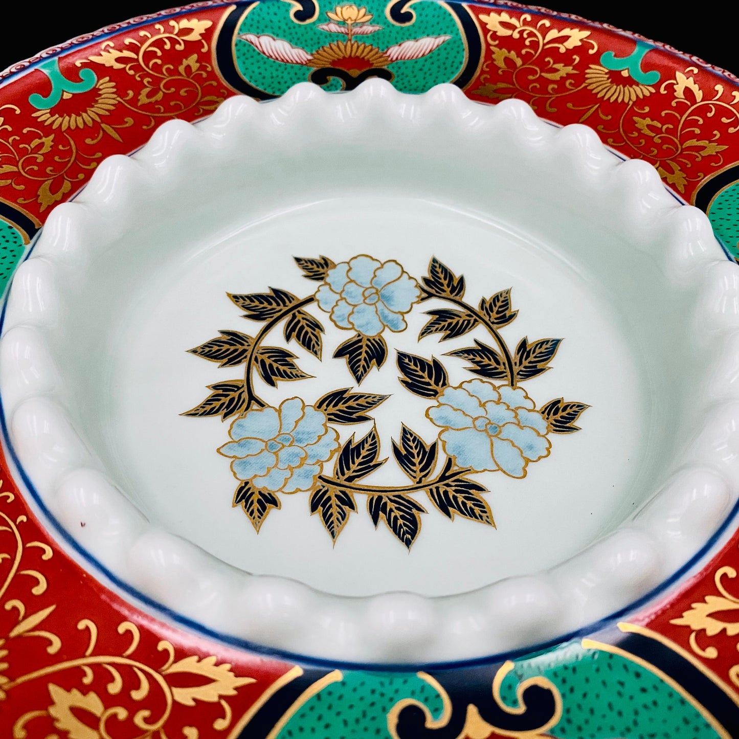 林九郎 作 金襴手染錦 大灰皿 古伊万里様式の再興 波佐見焼の至宝 #176