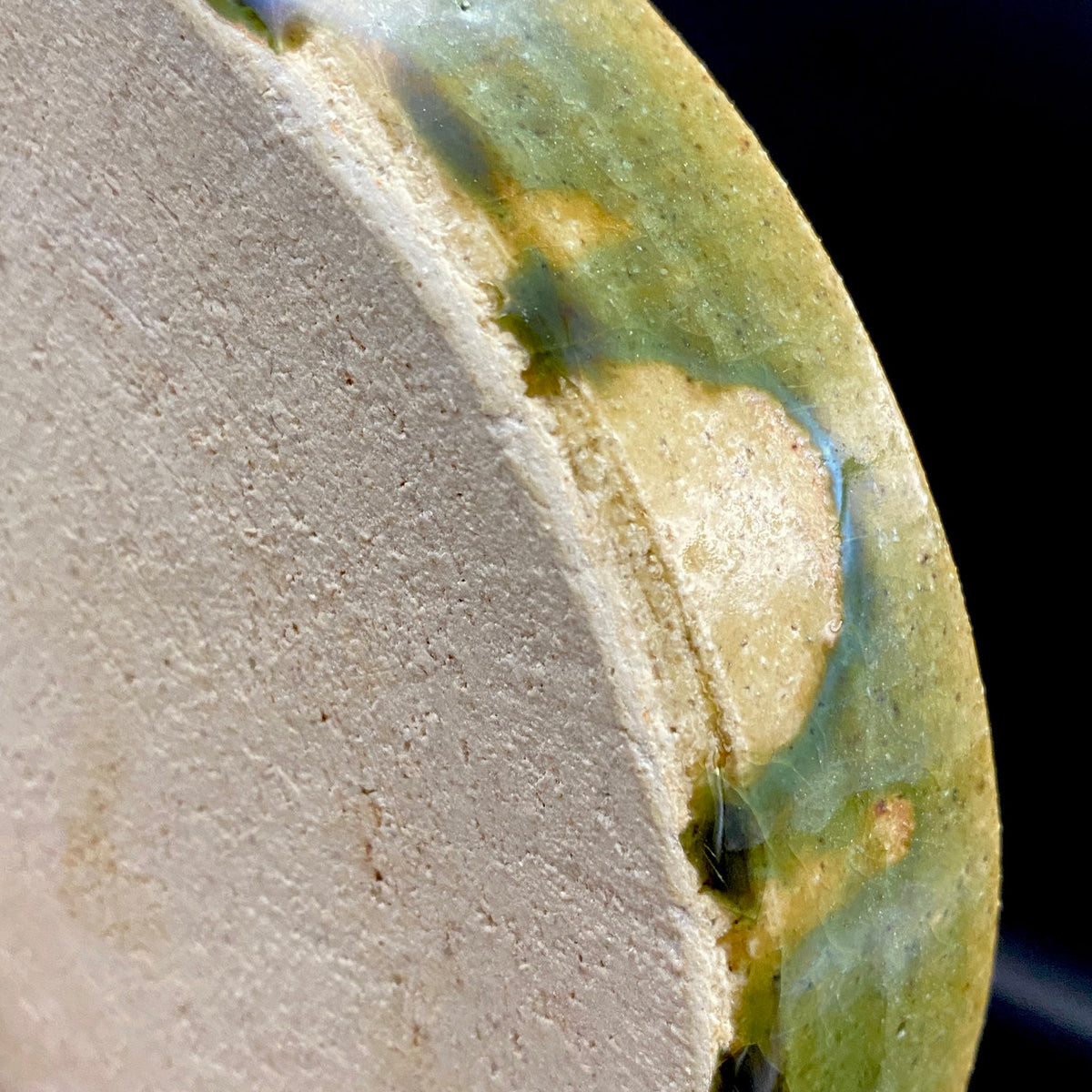 Houston (USA) | Member of the Kokugakai | Mashiko Potter and Pupil of Tatsuzo Shimaoka | Ken Matsuzaki | Plate with Swirl Pattern in Green and Blue Glazes | Dish for Snacks #477