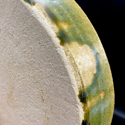 Houston (USA) | Member of the Kokugakai | Mashiko Potter and Pupil of Tatsuzo Shimaoka | Ken Matsuzaki | Plate with Swirl Pattern in Green and Blue Glazes | Dish for Snacks #477