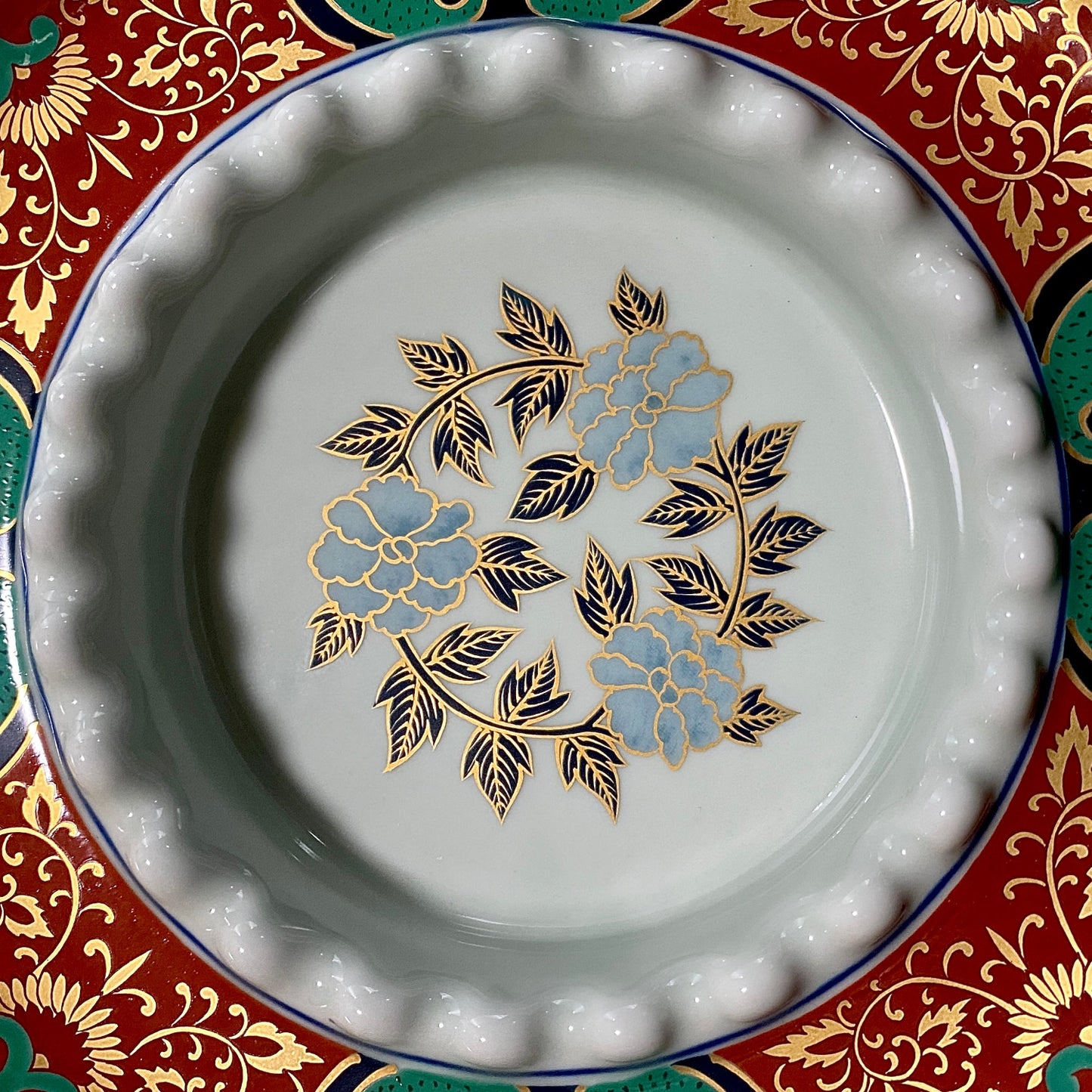 林九郎 作 金襴手染錦 大灰皿 古伊万里様式の再興 波佐見焼の至宝 #176