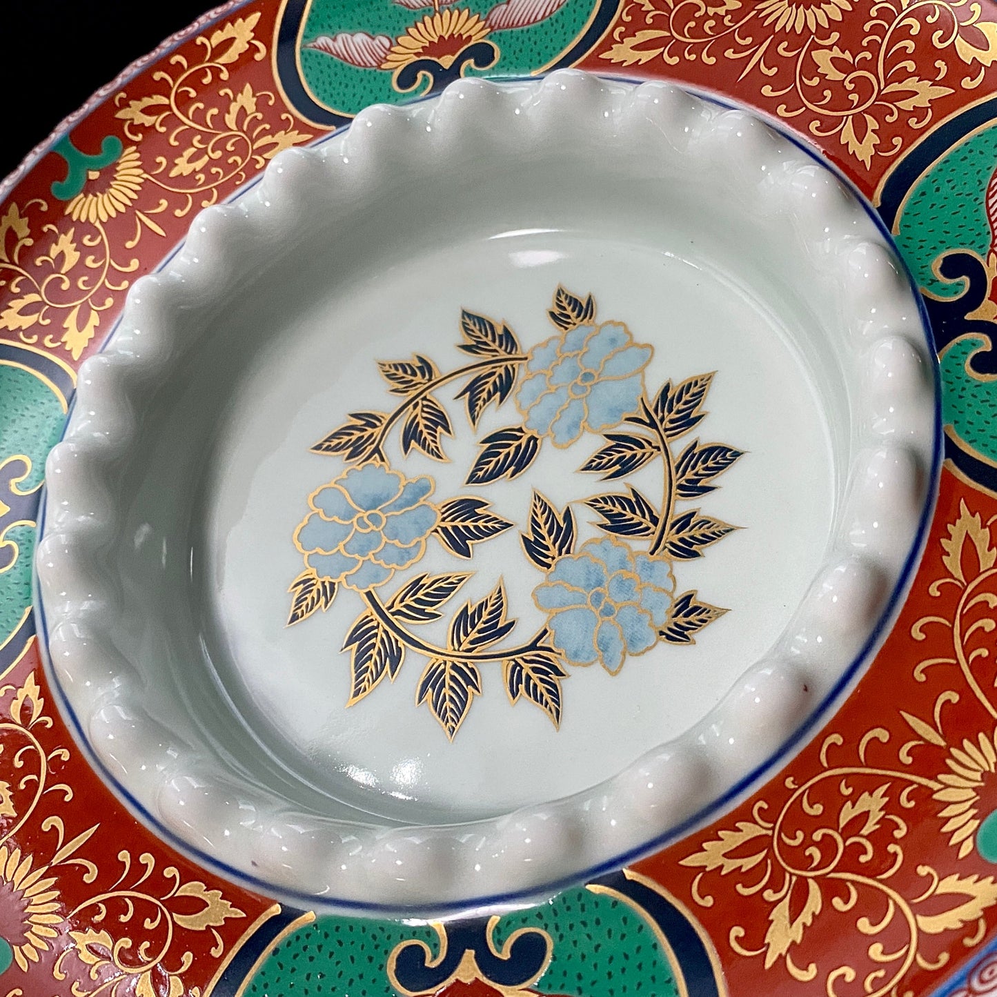 林九郎 作 金襴手染錦 大灰皿 古伊万里様式の再興 波佐見焼の至宝 #176