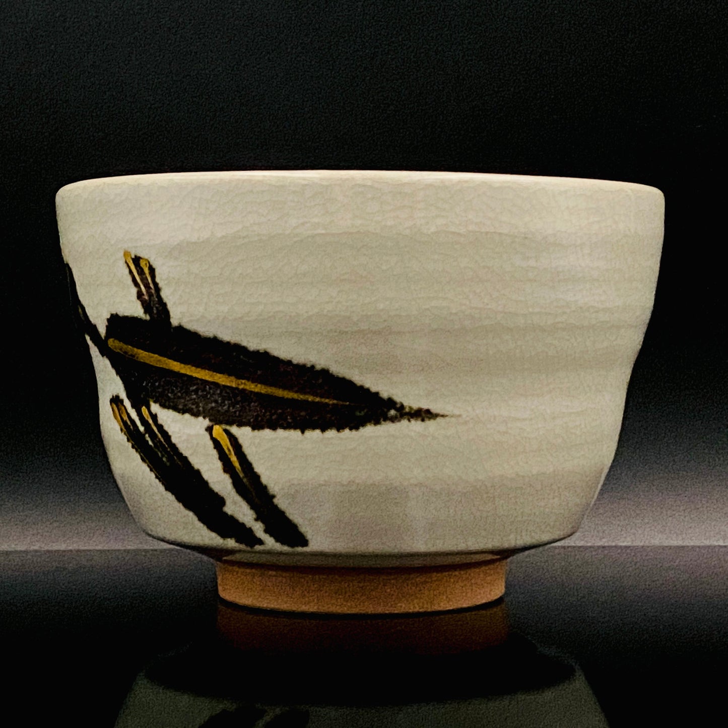 福田力三郎（Fukuda Rikisaburo）作品 铁绘加彩笹之图 茶碗 至高加冰威士忌杯 #179
