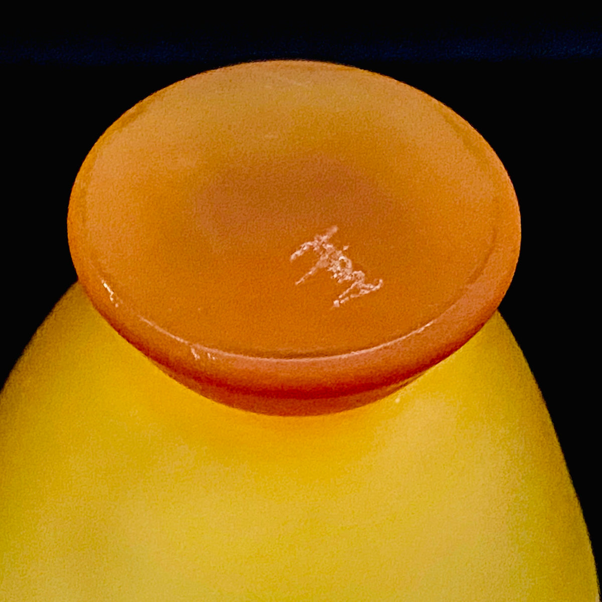 Aomori Prefecture Art and Culture Award Recipient, Tsugaru Vidro, Hokuyo Glass, Kaoru Okawa: Frosted Amber Glass Footed Cup with Silver-Tone and Brown-Tone Foil #479