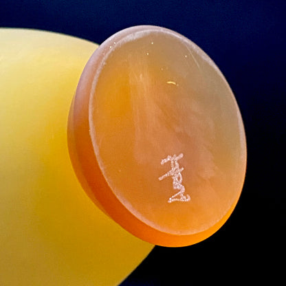 Aomori Prefecture Art and Culture Award Recipient, Tsugaru Vidro, Hokuyo Glass, Kaoru Okawa: Frosted Amber Glass Footed Cup with Silver-Tone and Brown-Tone Foil #479