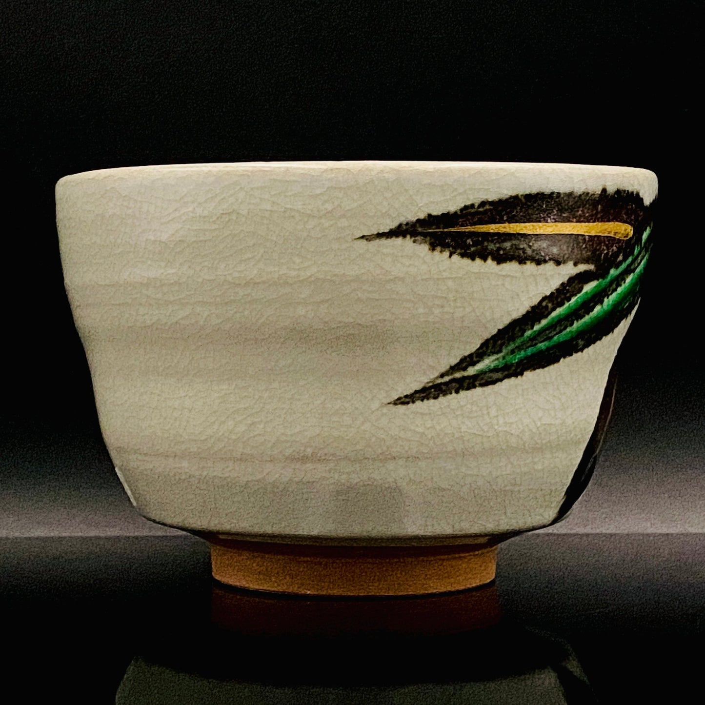 福田力三郎（Fukuda Rikisaburo）作品 铁绘加彩笹之图 茶碗 至高加冰威士忌杯 #179