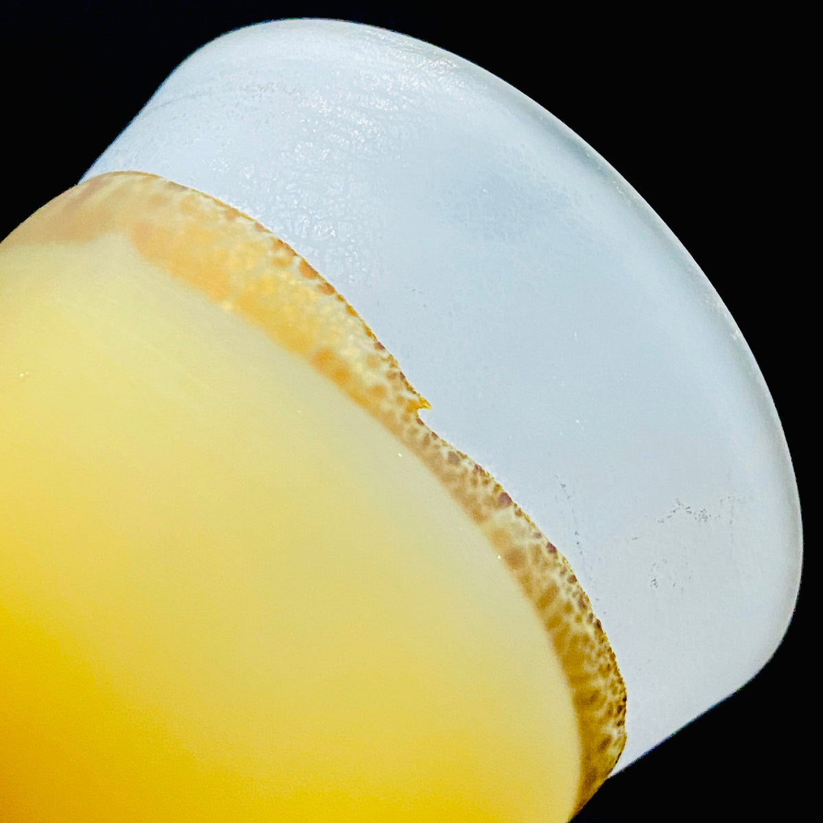 Aomori Prefecture Art and Culture Award Recipient, Tsugaru Vidro, Hokuyo Glass, Kaoru Okawa: Frosted Amber Glass Footed Cup with Silver-Tone and Brown-Tone Foil #479