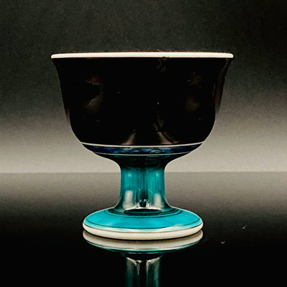 三代 三井为吉（Mitsui Tamekichi）作品 彩绘花鸟纹 洋酒品鉴酒具 九谷烧 彩绘马上杯 #180