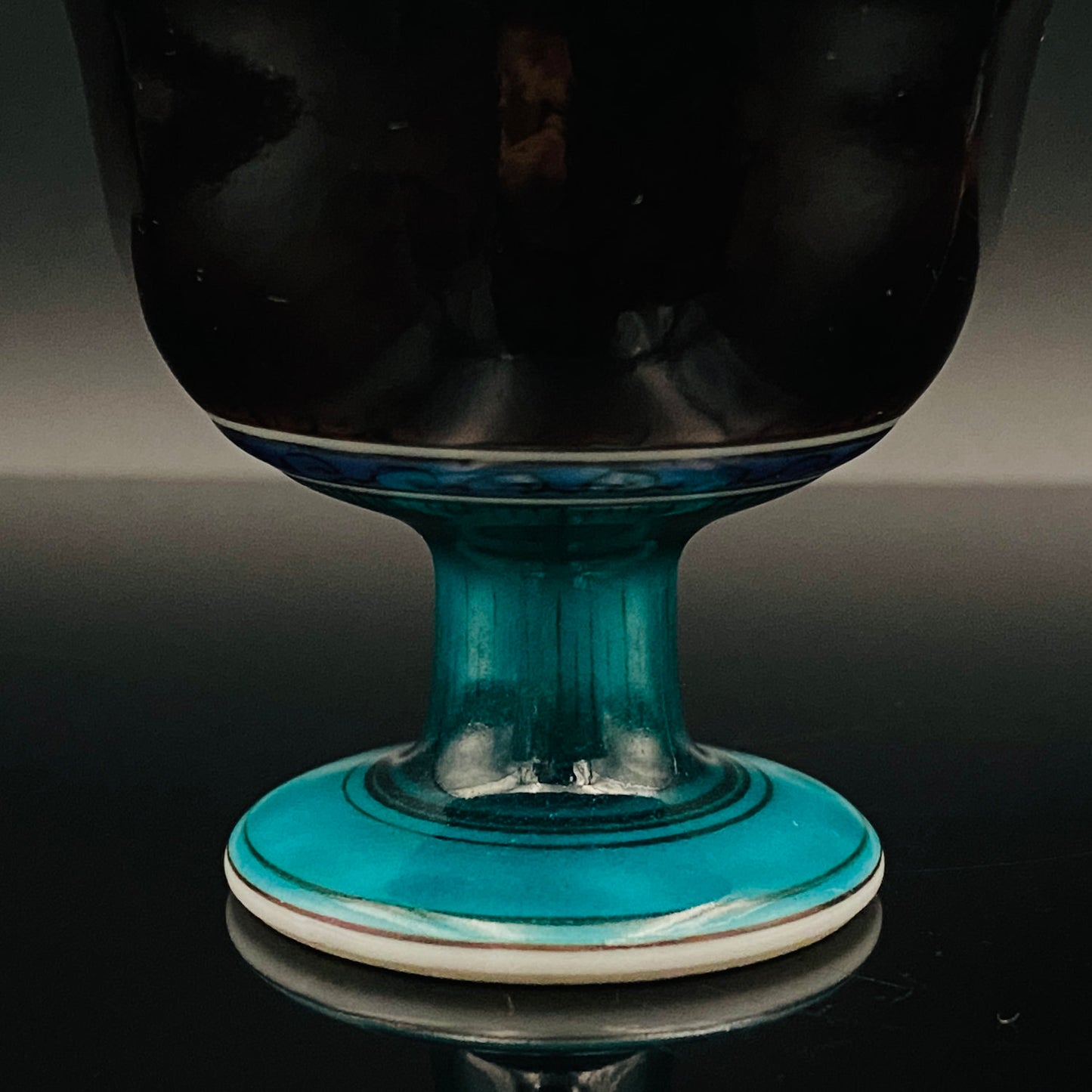 三代 三井为吉（Mitsui Tamekichi）作品 彩绘花鸟纹 洋酒品鉴酒具 九谷烧 彩绘马上杯 #180