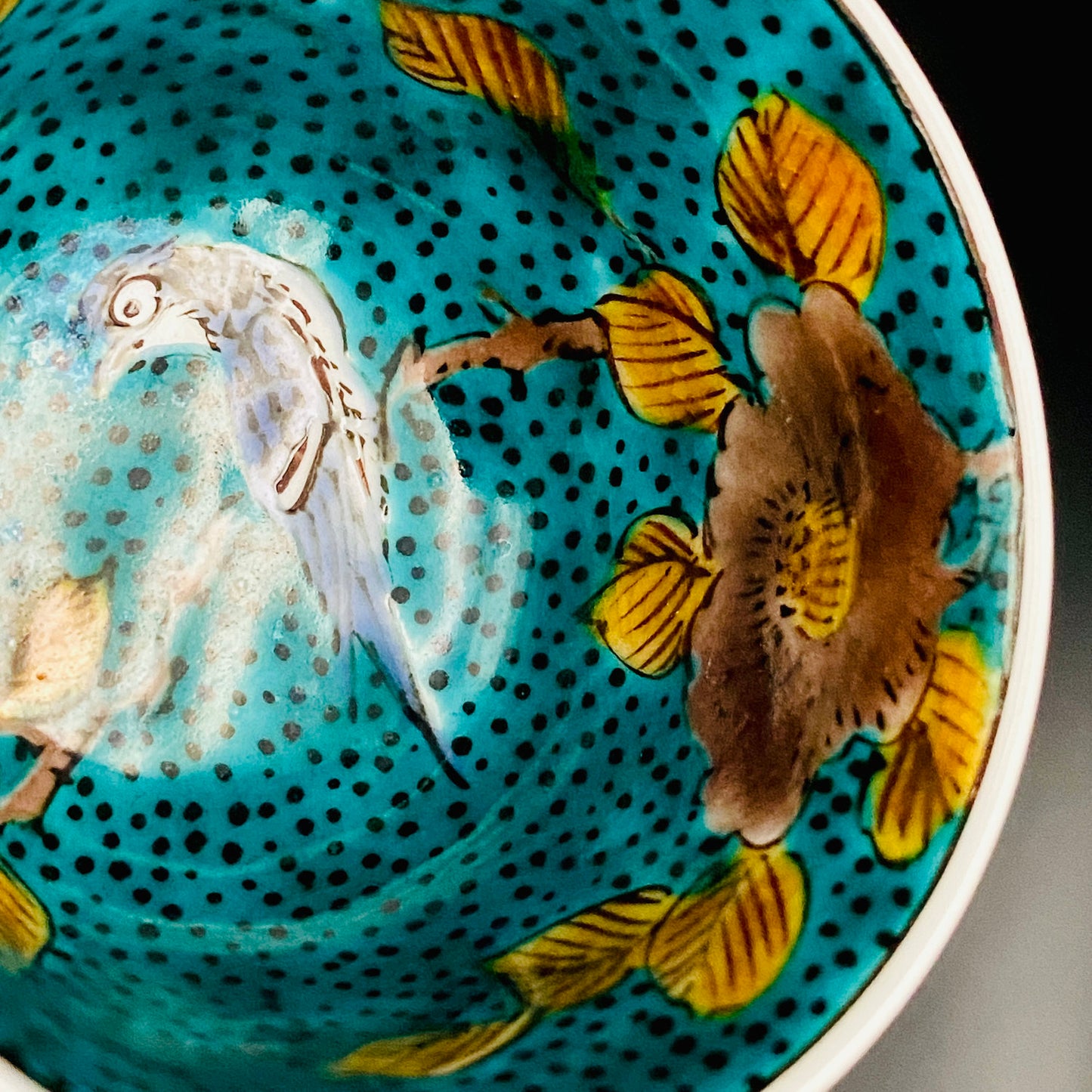 三代 三井为吉（Mitsui Tamekichi）作品 彩绘花鸟纹 洋酒品鉴酒具 九谷烧 彩绘马上杯 #180