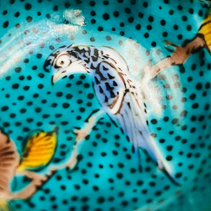 三代 三井为吉（Mitsui Tamekichi）作品 彩绘花鸟纹 洋酒品鉴酒具 九谷烧 彩绘马上杯 #180