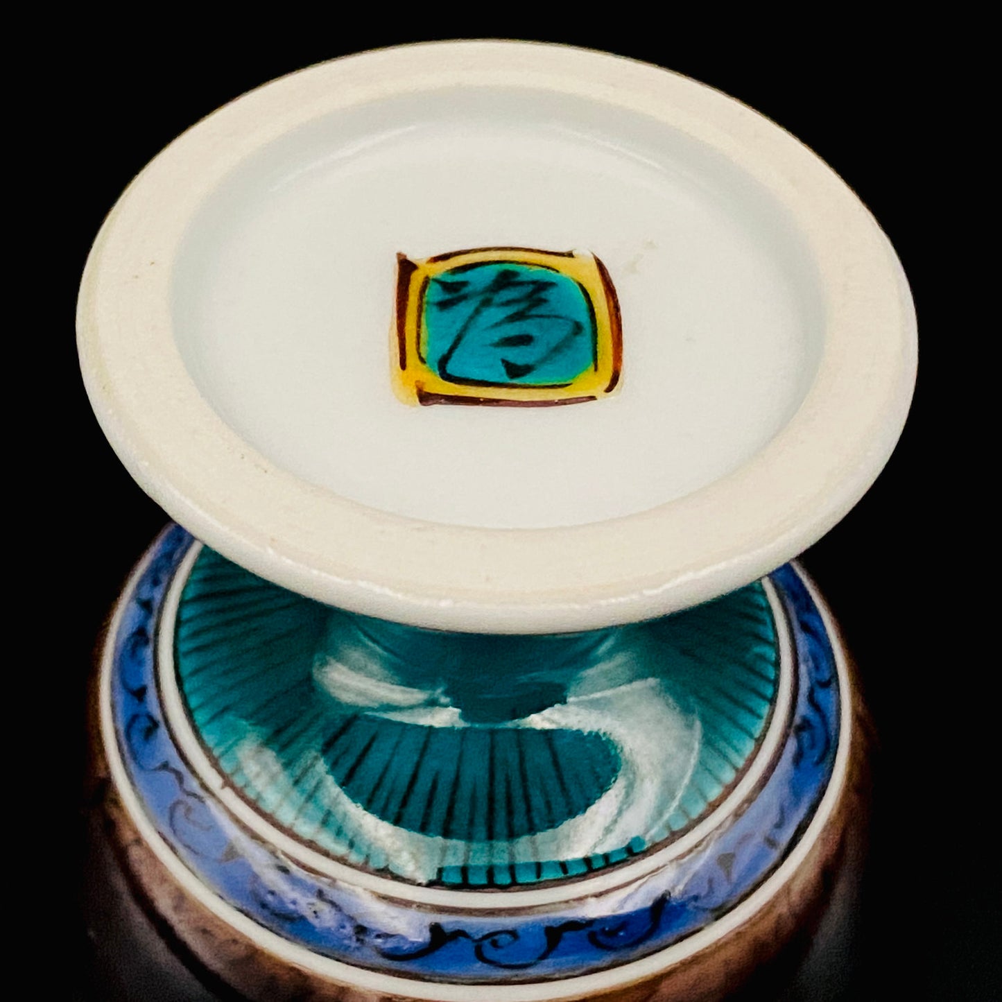 三代 三井为吉（Mitsui Tamekichi）作品 彩绘花鸟纹 洋酒品鉴酒具 九谷烧 彩绘马上杯 #180