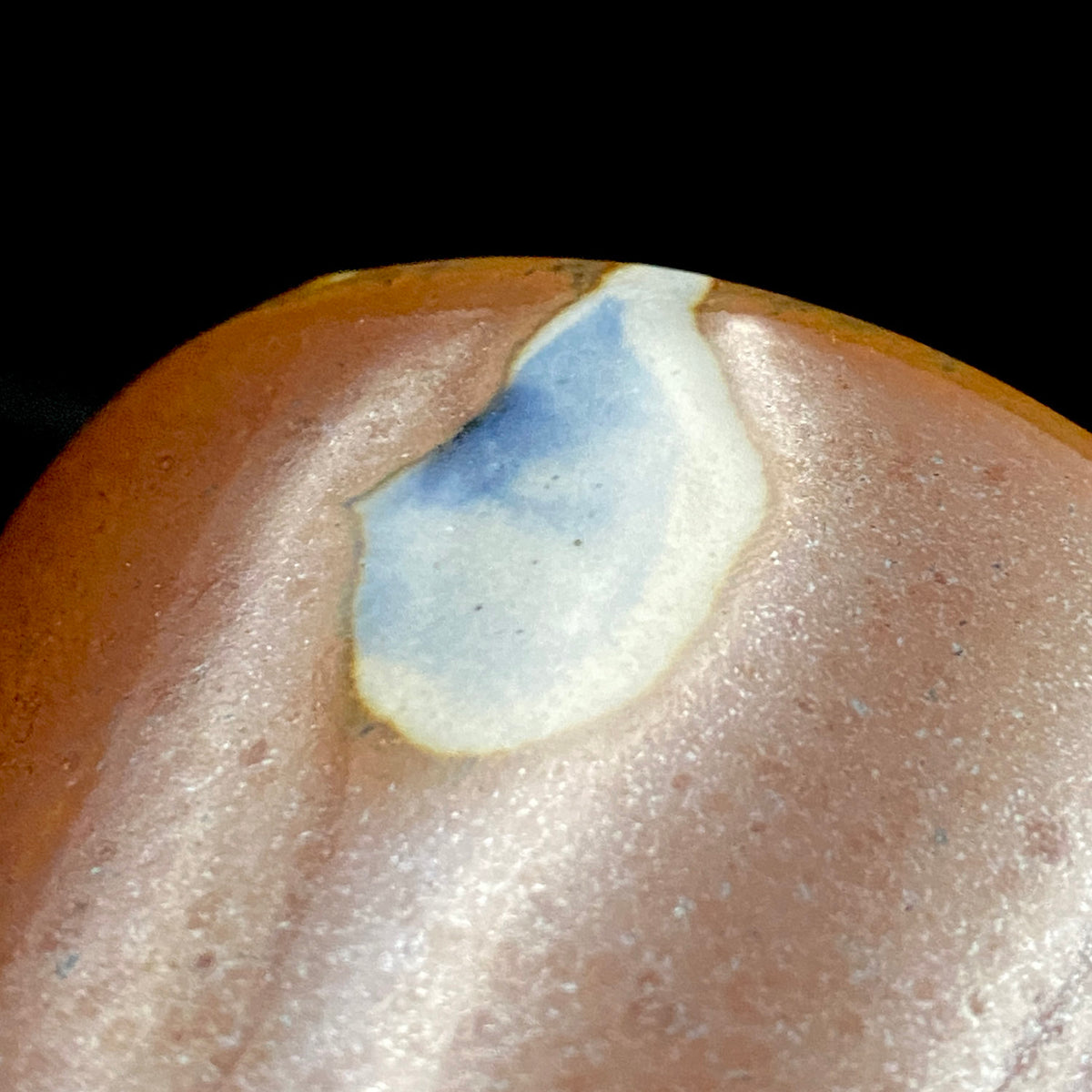 Third Generation of the Mashiko Kiln, Grandson of Ichirō Kimura: Sakazuki Sake Cup by Mitsuyoshi Kimura, Red-Brown Glaze with White and Blue Mottled Pattern, Japanese-Style Shot Glass, Artist with Permanent Display at Matsuzakaya Ginza #475
