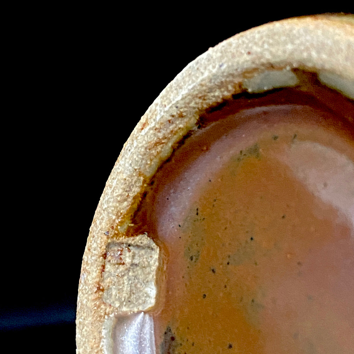 Third Generation of the Mashiko Kiln, Grandson of Ichirō Kimura: Sakazuki Sake Cup by Mitsuyoshi Kimura, Red-Brown Glaze with White and Blue Mottled Pattern, Japanese-Style Shot Glass, Artist with Permanent Display at Matsuzakaya Ginza #475