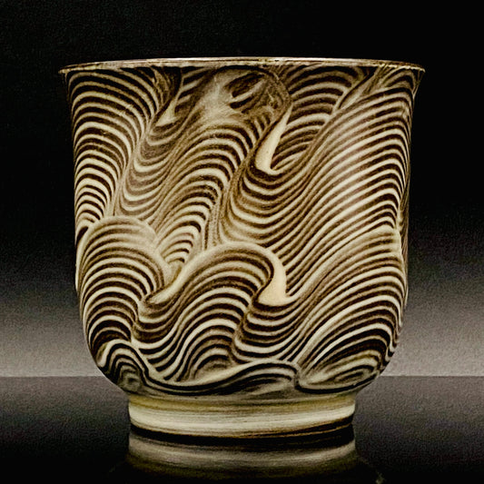 现川烧 十三代 横石卧牛（Yokoishi Gagyu）涛乱刷毛 威士忌加冰杯 #183