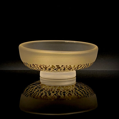 国立工芸館・横浜美術館収蔵作家 藤田 潤 作 手吹 金色箔 艶消し硝子 盃 国際ガラス展・金沢金賞 日本ガラス工芸協会元理事長 #483