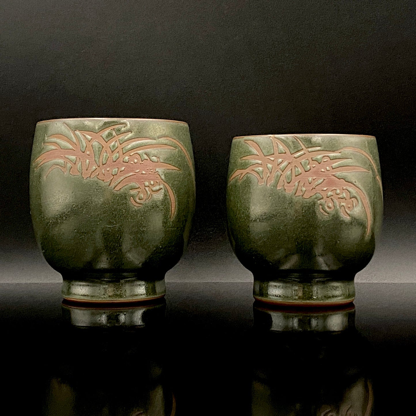 Living National Treasure, Ito Sekisui V, Sado Mumyoi-yaki, Yohen Guinomi Sake Cups (Set of 2) #189