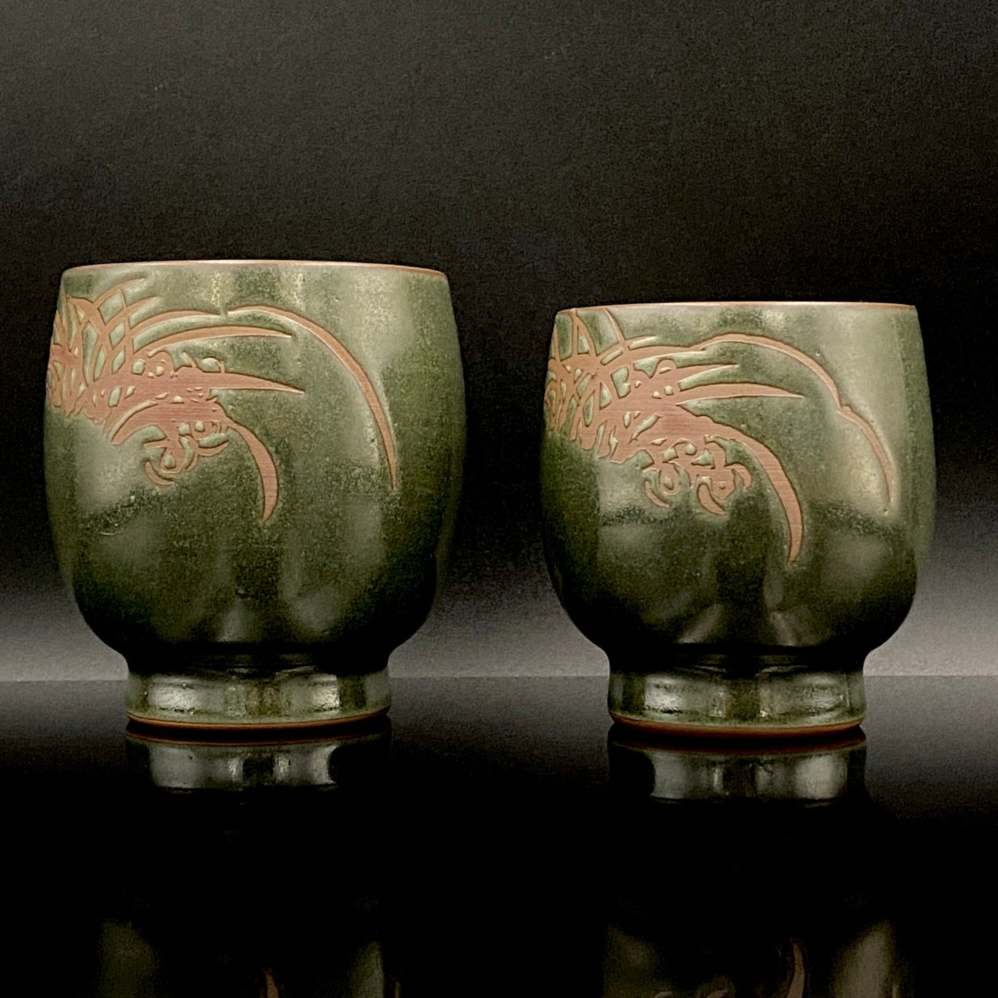 Living National Treasure, Ito Sekisui V, Sado Mumyoi-yaki, Yohen Guinomi Sake Cups (Set of 2) #189