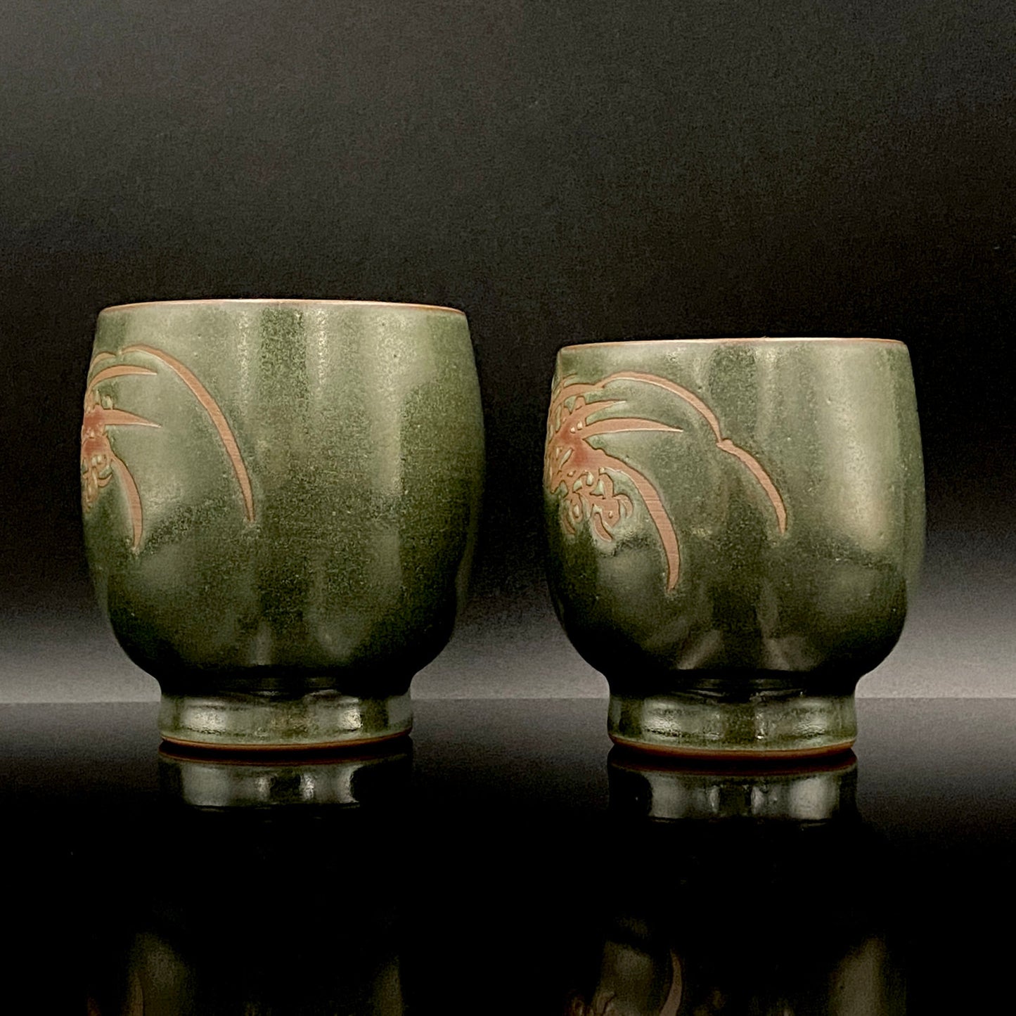Living National Treasure, Ito Sekisui V, Sado Mumyoi-yaki, Yohen Guinomi Sake Cups (Set of 2) #189