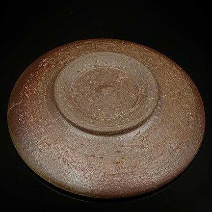 备前烧陶友会 窑元 五郎边卫窑（Gorobe Gama）作 备前烧 栈切 酱油壶 附托盘 滴水器 #482