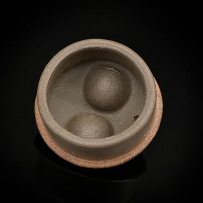 备前烧陶友会 窑元 五郎边卫窑（Gorobe Gama）作 备前烧 栈切 酱油壶 附托盘 滴水器 #482