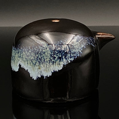 内閣総理大臣賞受賞作家 平安 宋丘 三代目 (久保 義蔵) 作 天目窯変 水滴 ウォータードロッパー ウィスキードロッパー #191