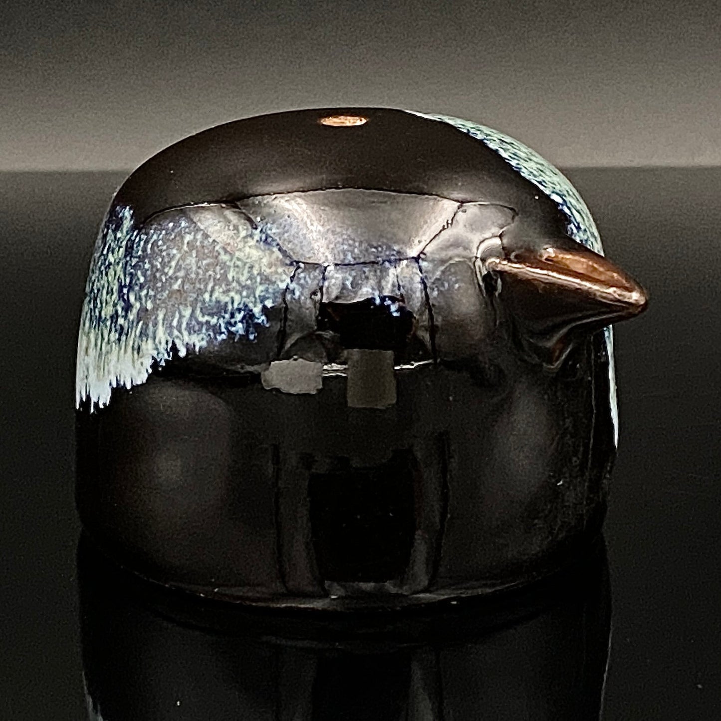 内閣総理大臣賞受賞作家 平安 宋丘 三代目 (久保 義蔵) 作 天目窯変 水滴 ウォータードロッパー ウィスキードロッパー #191