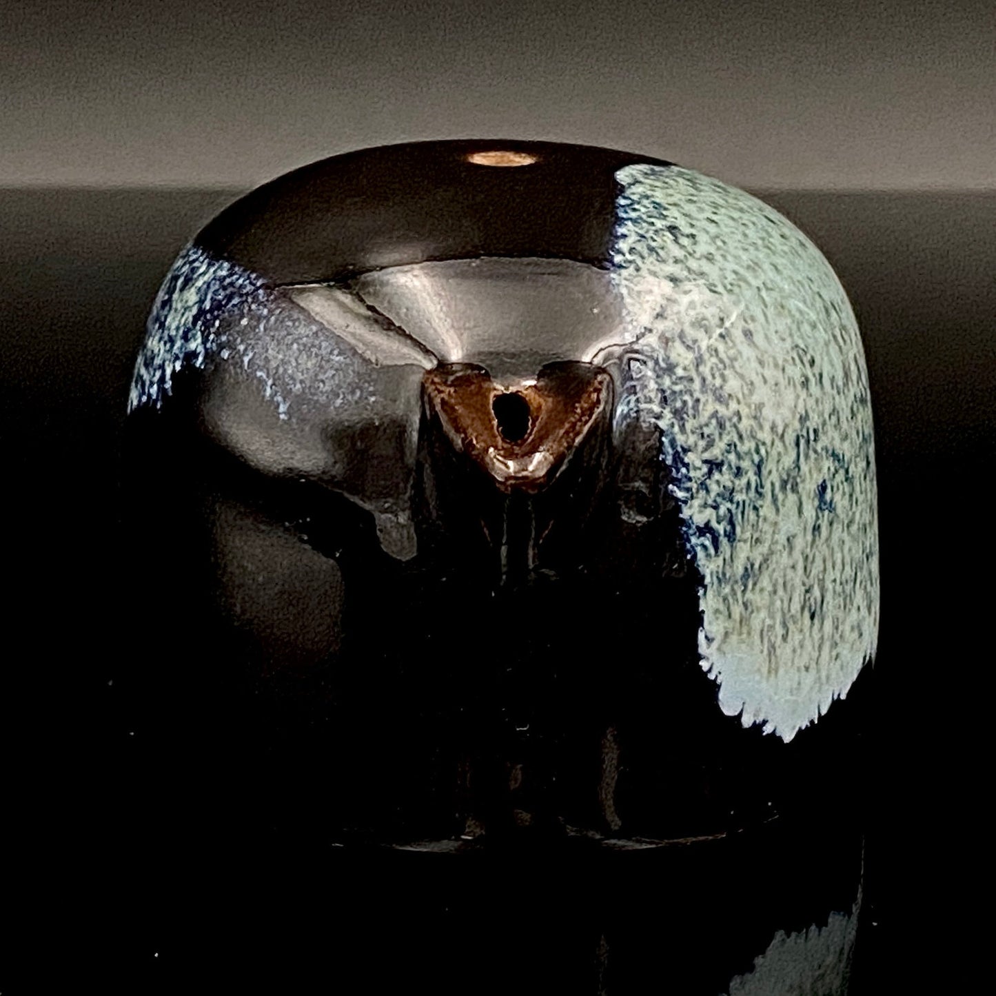 内閣総理大臣賞受賞作家 平安 宋丘 三代目 (久保 義蔵) 作 天目窯変 水滴 ウォータードロッパー ウィスキードロッパー #191