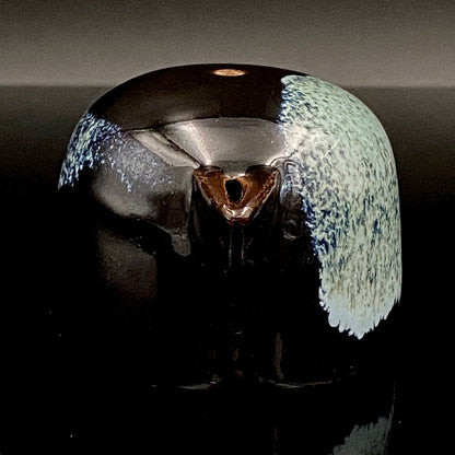 内閣総理大臣賞受賞作家 平安 宋丘 三代目 (久保 義蔵) 作 天目窯変 水滴 ウォータードロッパー ウィスキードロッパー #191