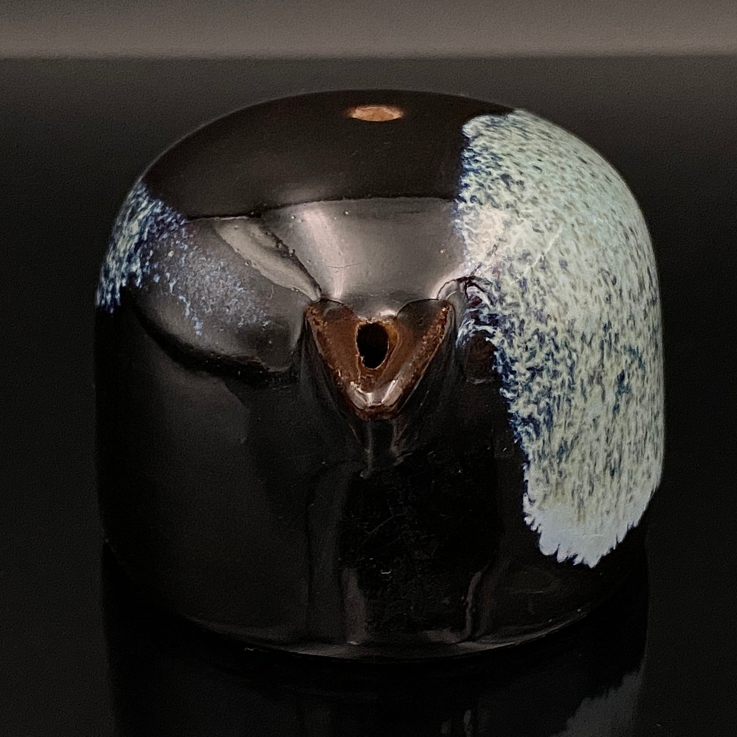 内閣総理大臣賞受賞作家 平安 宋丘 三代目 (久保 義蔵) 作 天目窯変 水滴 ウォータードロッパー ウィスキードロッパー #191