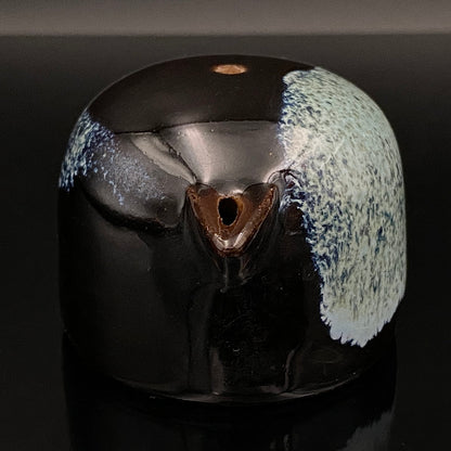 内閣総理大臣賞受賞作家 平安 宋丘 三代目 (久保 義蔵) 作 天目窯変 水滴 ウォータードロッパー ウィスキードロッパー #191