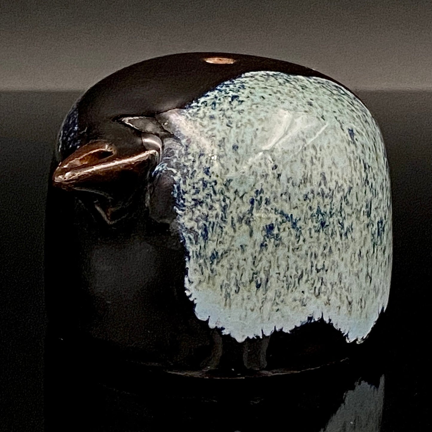 内閣総理大臣賞受賞作家 平安 宋丘 三代目 (久保 義蔵) 作 天目窯変 水滴 ウォータードロッパー ウィスキードロッパー #191