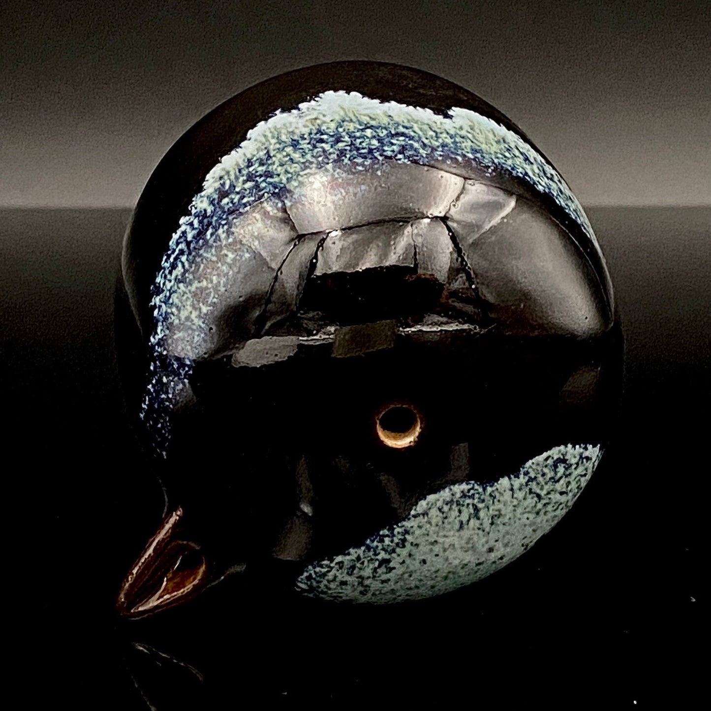 内閣総理大臣賞受賞作家 平安 宋丘 三代目 (久保 義蔵) 作 天目窯変 水滴 ウォータードロッパー ウィスキードロッパー #191