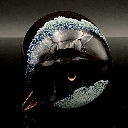 内閣総理大臣賞受賞作家 平安 宋丘 三代目 (久保 義蔵) 作 天目窯変 水滴 ウォータードロッパー ウィスキードロッパー #191