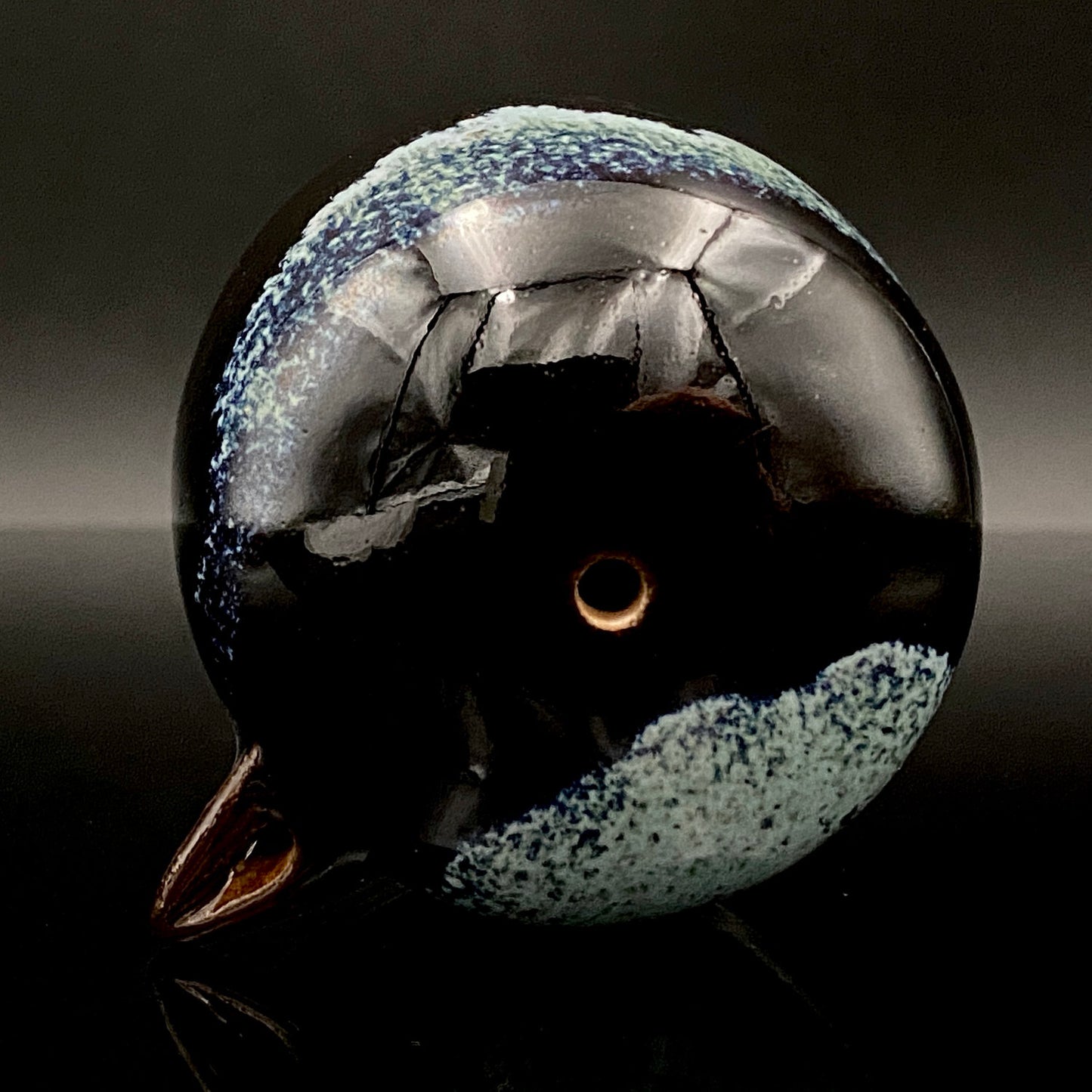 内閣総理大臣賞受賞作家 平安 宋丘 三代目 (久保 義蔵) 作 天目窯変 水滴 ウォータードロッパー ウィスキードロッパー #191