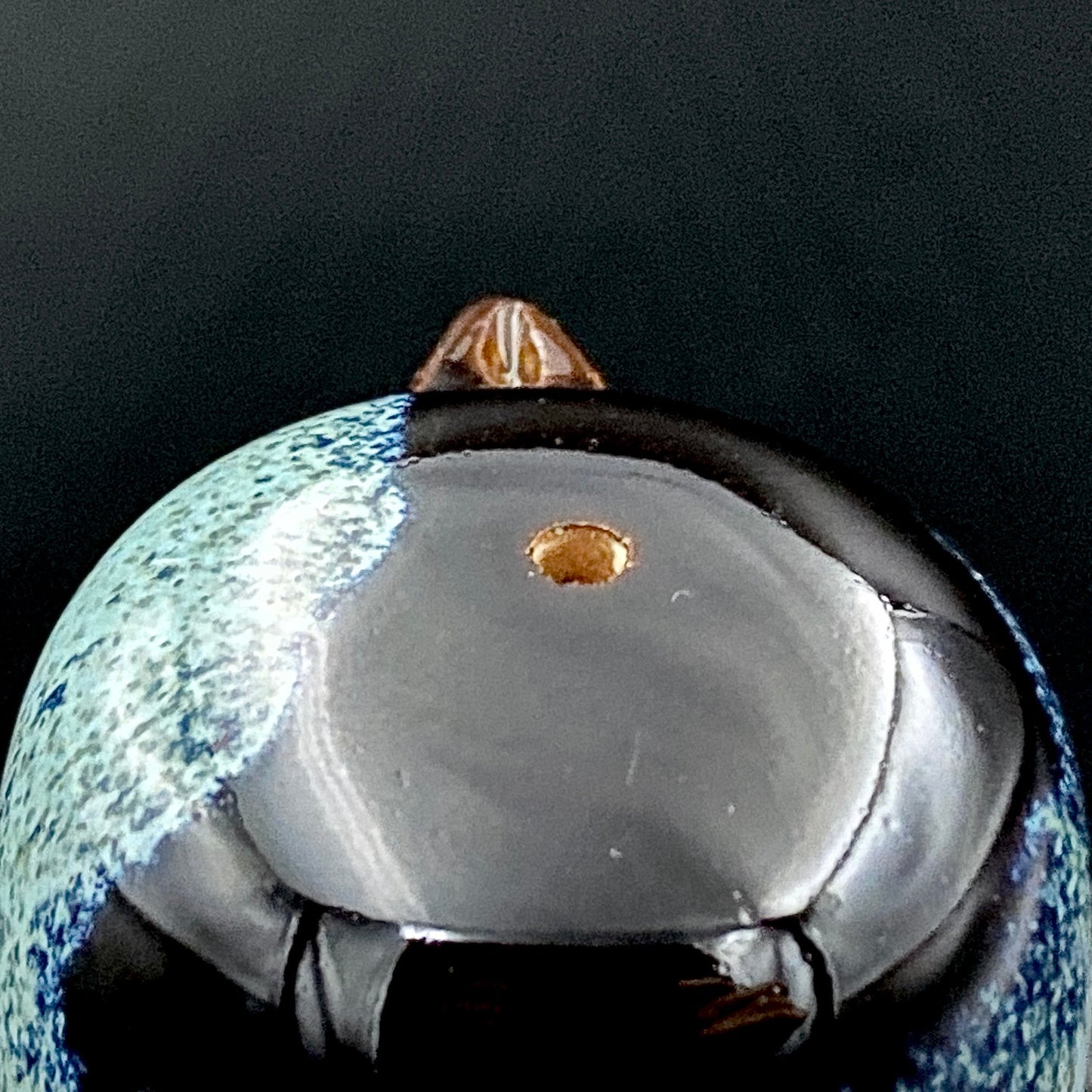 内閣総理大臣賞受賞作家 平安 宋丘 三代目 (久保 義蔵) 作 天目窯変 水滴 ウォータードロッパー ウィスキードロッパー #191