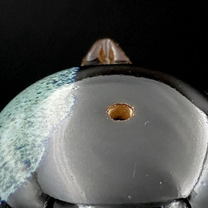 内閣総理大臣賞受賞作家 平安 宋丘 三代目 (久保 義蔵) 作 天目窯変 水滴 ウォータードロッパー ウィスキードロッパー #191