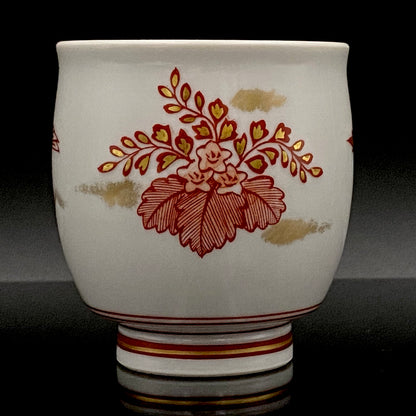 山本芳岳（Yamamoto Hogaku）最上位作 九谷烧 赤绘细描 金彩赤绘 凤凰文 清酒杯 酒器 皇室献礼作家 #193