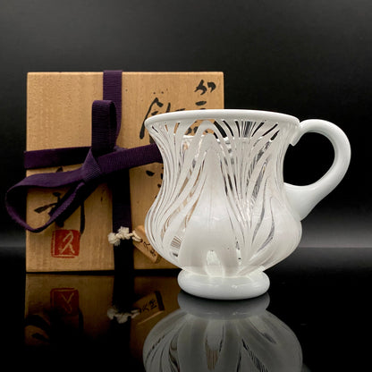 Hisatoshi Iwata, Jobun (Striped) Glass Vessel, Rock Glass / Tasting Glass, Japan Art Academy Award Winning Artist #201