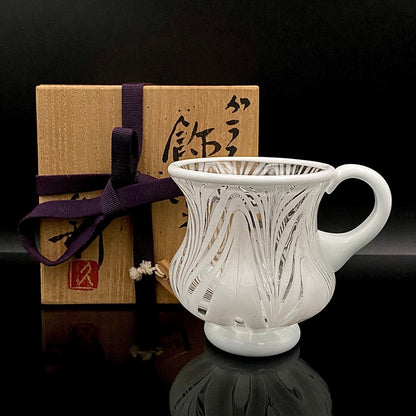 Hisatoshi Iwata, Jobun (Striped) Glass Vessel, Rock Glass / Tasting Glass, Japan Art Academy Award Winning Artist #201