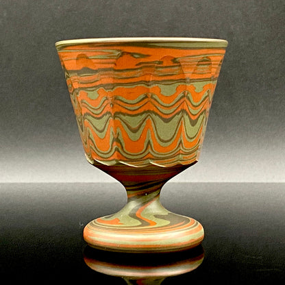 Yohei Konishi, Tokoname Ware Neriage, Horseback Cup (Stem Cup) "Shouchu no Tama" Sake Vessel #197
