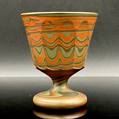 Yohei Konishi, Tokoname Ware Neriage, Horseback Cup (Stem Cup) "Shouchu no Tama" Sake Vessel #197