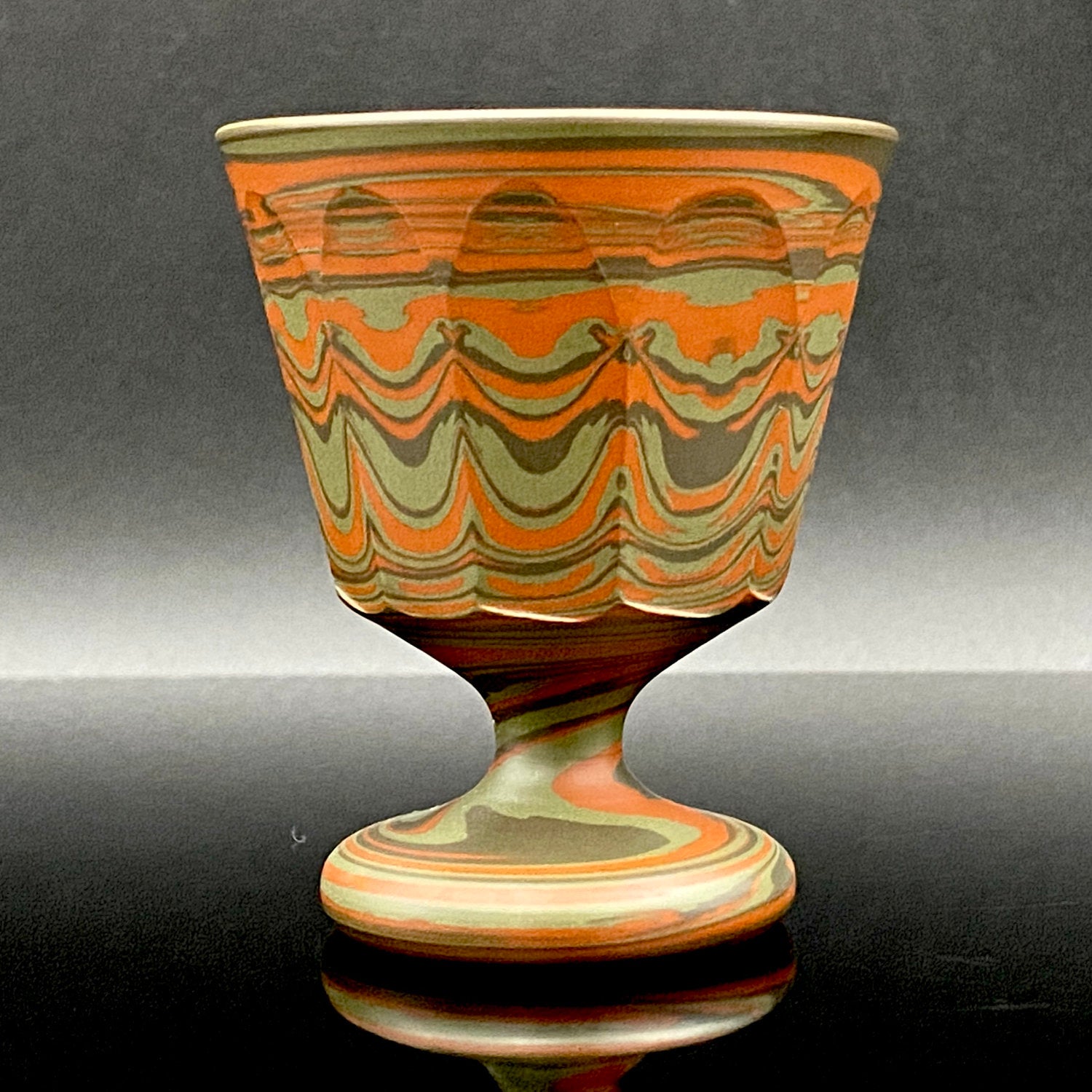 小西 洋平 作 常滑焼 練上げ 馬上杯『掌中の珠』酒器 #197 – Antique